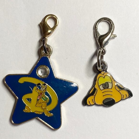 Vintage Disney Pluto Dog Charms Zipper Pull Purse Clip On for Bracelet Disneyana - Picture 2 of 10